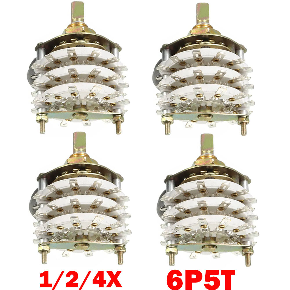 1/2/4x 9.7MM 6P5T 6 Pole 5 Throw 3 Deck Band Channel Rotary Switch Selector HOT
