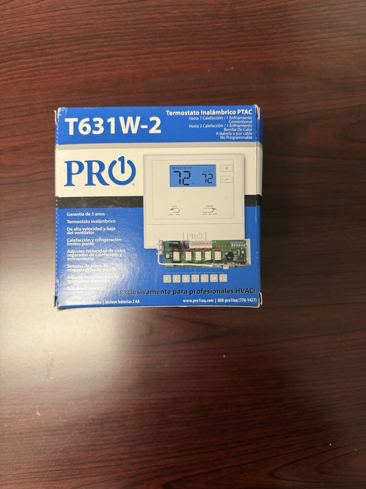 PRO T631W-2 Wireless Battery Powered Thermostat for PTAC LG Push Button White
