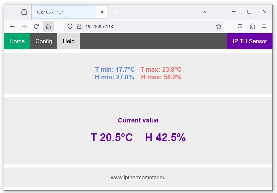 IP Temperature Humidity Sensor
