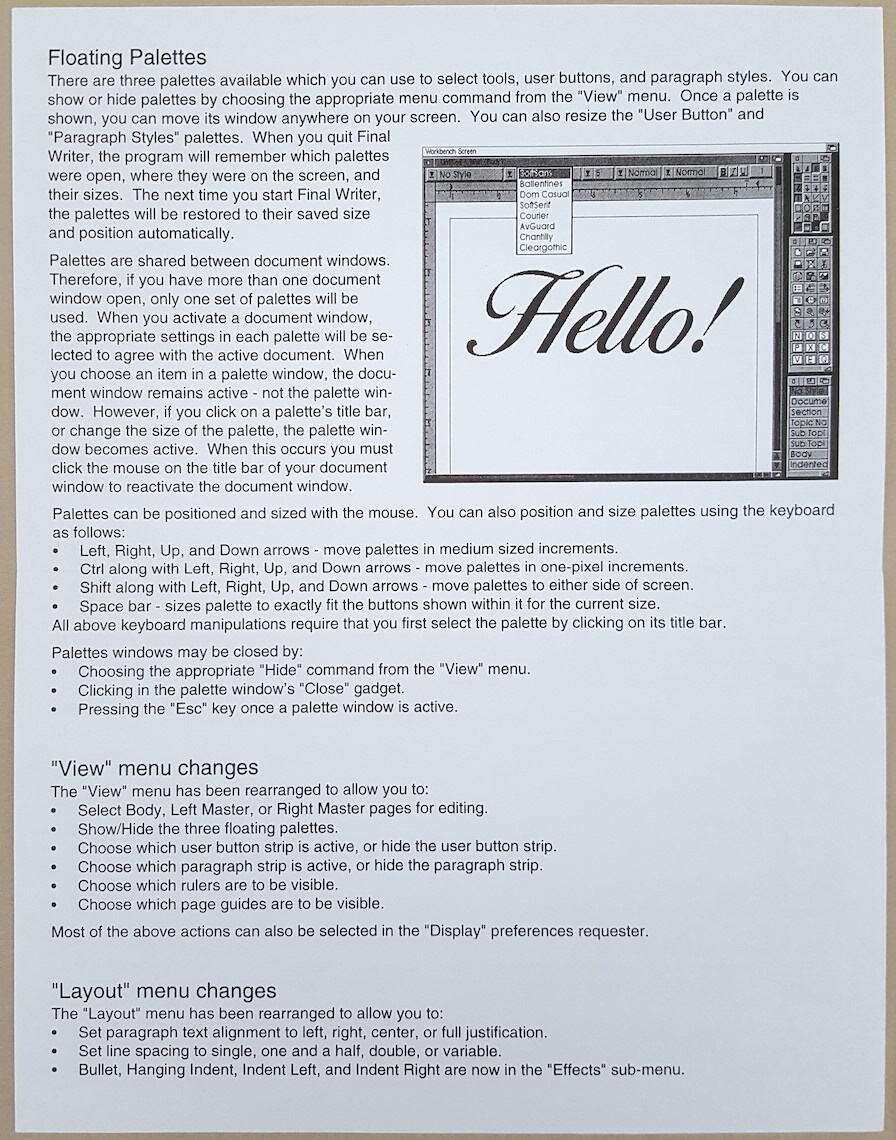 Final Writer Release 2 ©1994 SoftWood Word Processor for Commodore Amiga