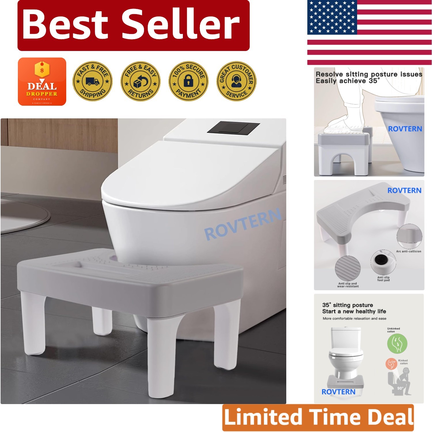 Lightweight 6.7 Inch Step Stool - Enhance Posture & Promote Health at Home