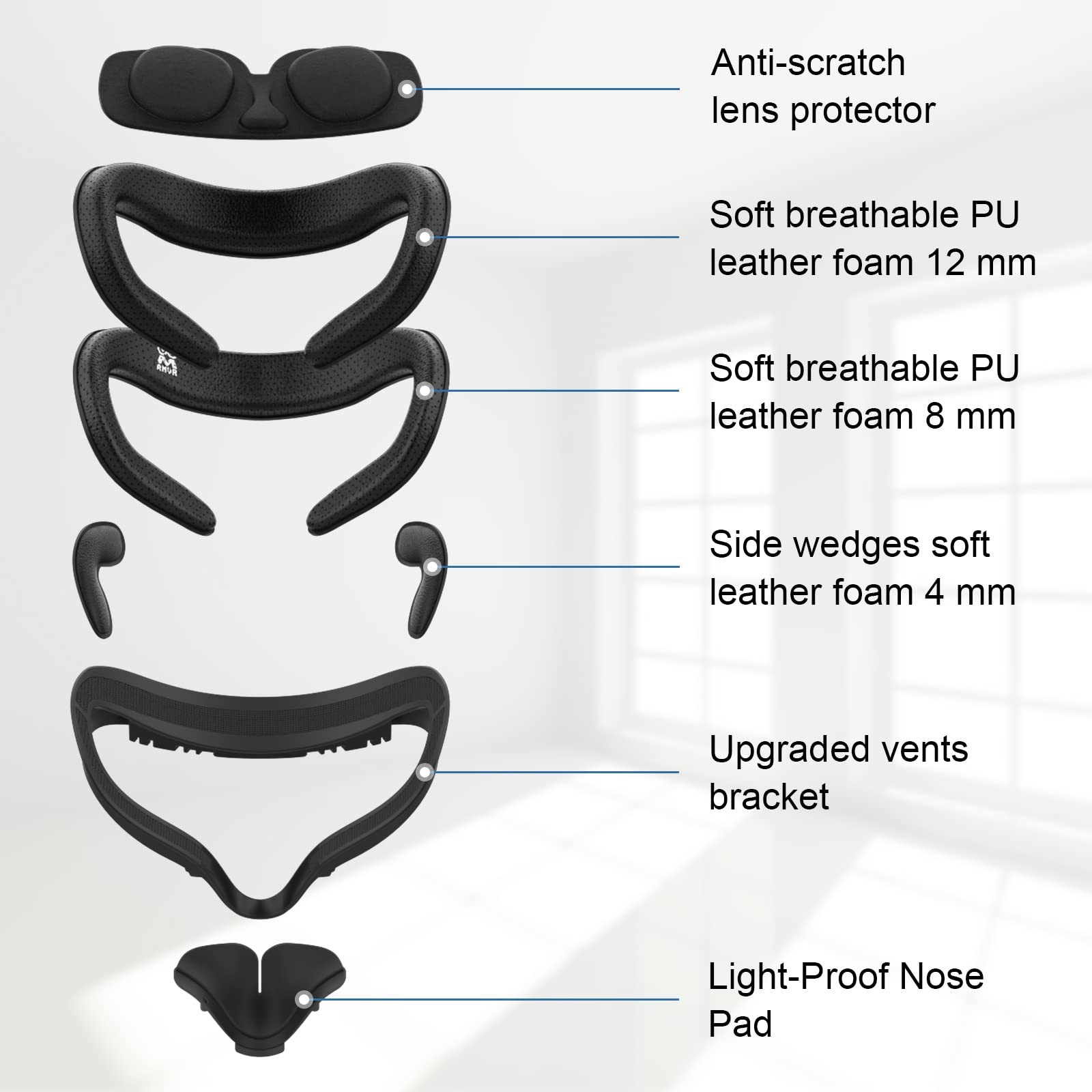 M Face Pad Compatible with Quest 2 Accessories, Face Pad Foam Replacement, with