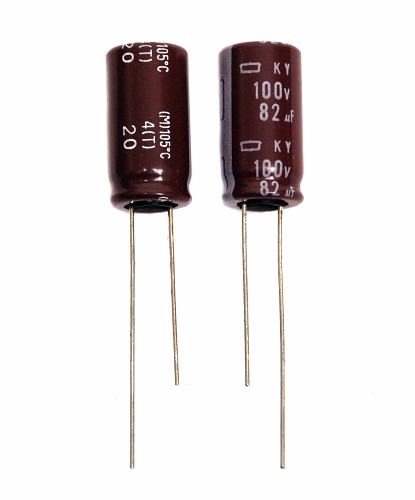 20pc Electrolytic Capacitor KY 82uF 100V +105℃ 7000hr Nippon Chemi-Con 10x20mm
