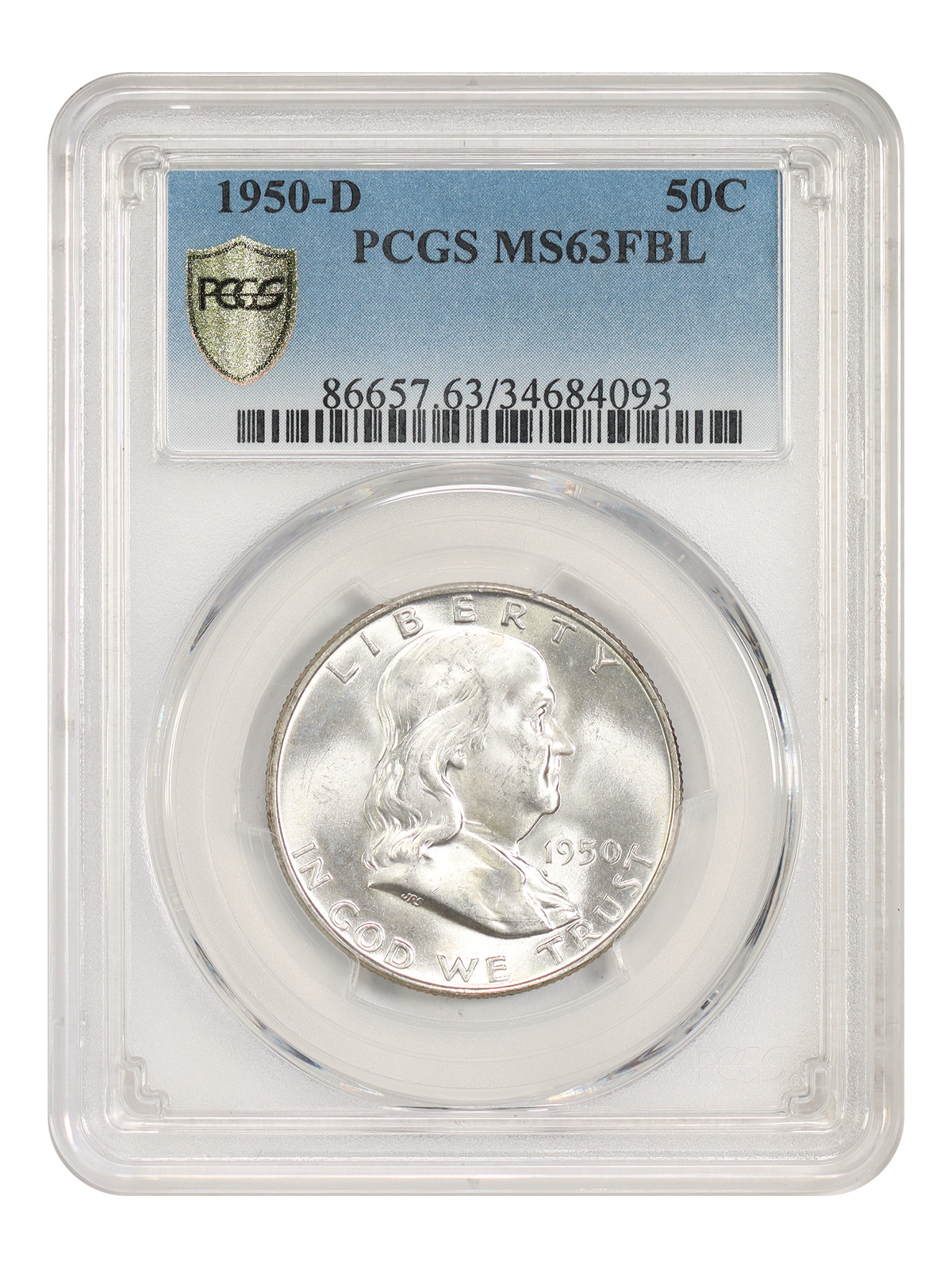 1950-D 50C PCGS MS63FBL - Franklin Half Dollar
