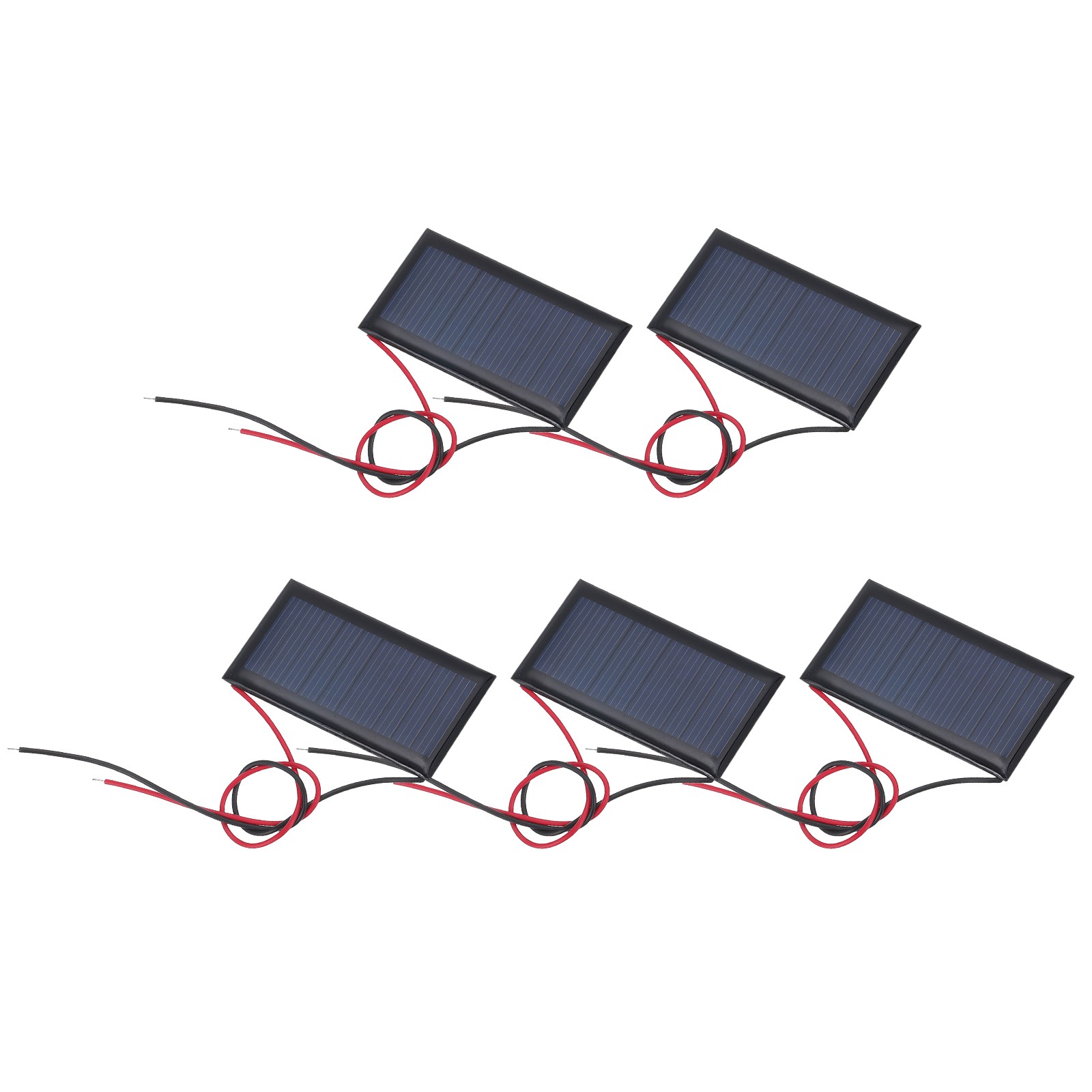 5 Pcs 5V 0.225W 45mA Mini Solar Panels with 2 Cable 53mm x 30mm