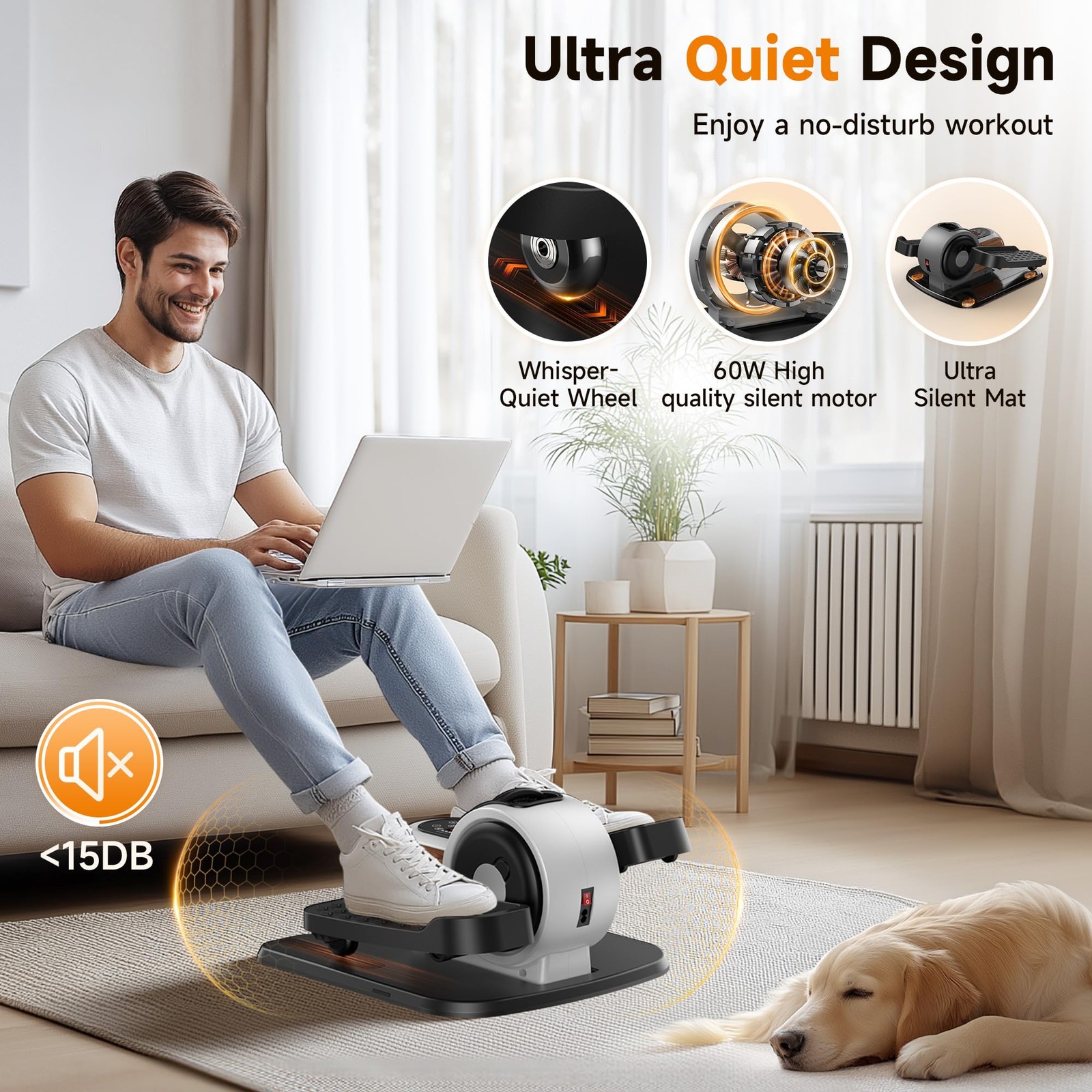 Under Desk Elliptical Sturdy Mini Leg EllipseFully Assembled Elliptical Exerc...