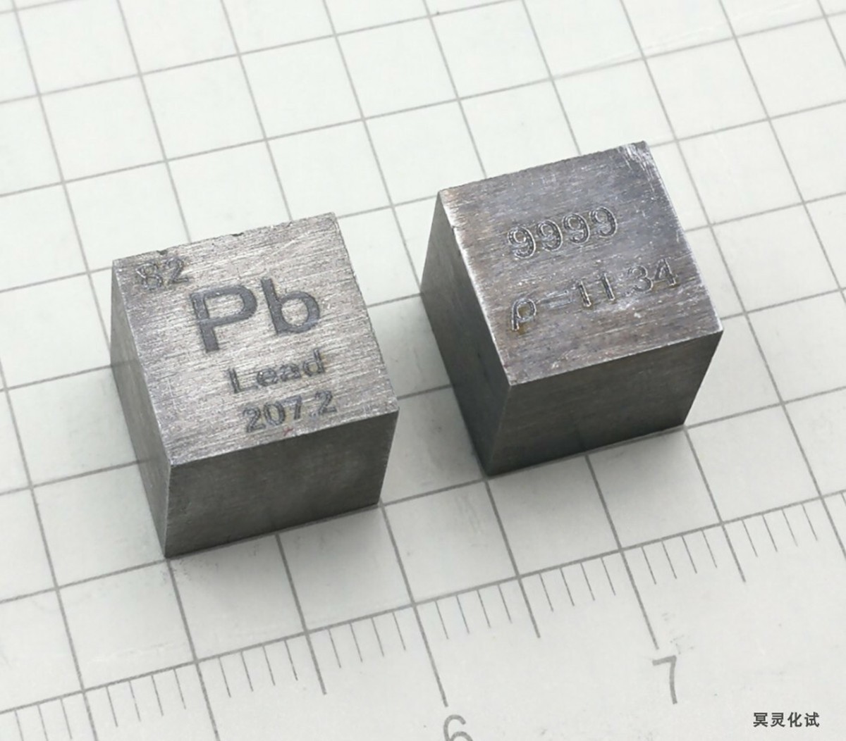 Metal Lead Pb Cube 10 mm Periodic Table Format High Purity ≥99.99% 11.3g