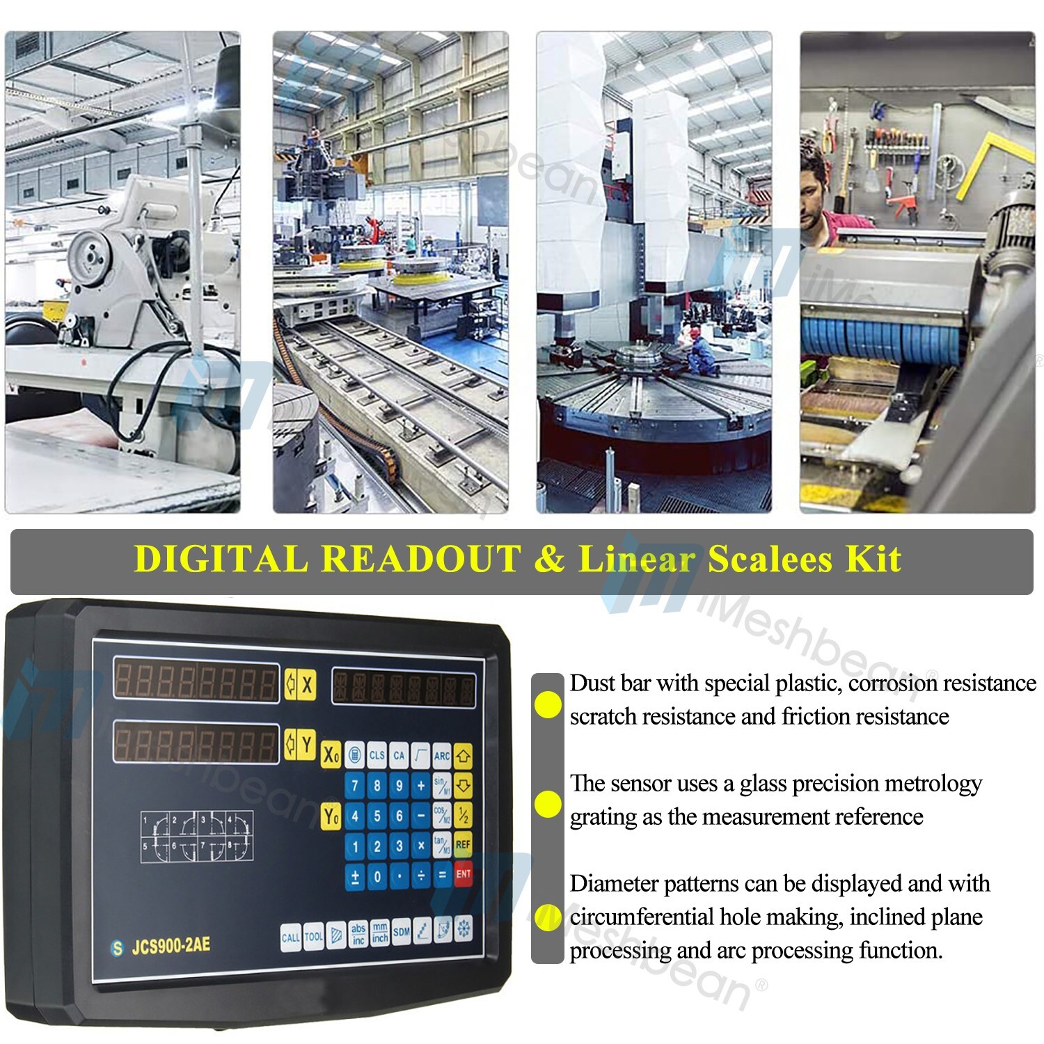 Digital Readout 12" & 30" Linear Scale w/ DRO 2 Axis Kit for Bridgeport Mill