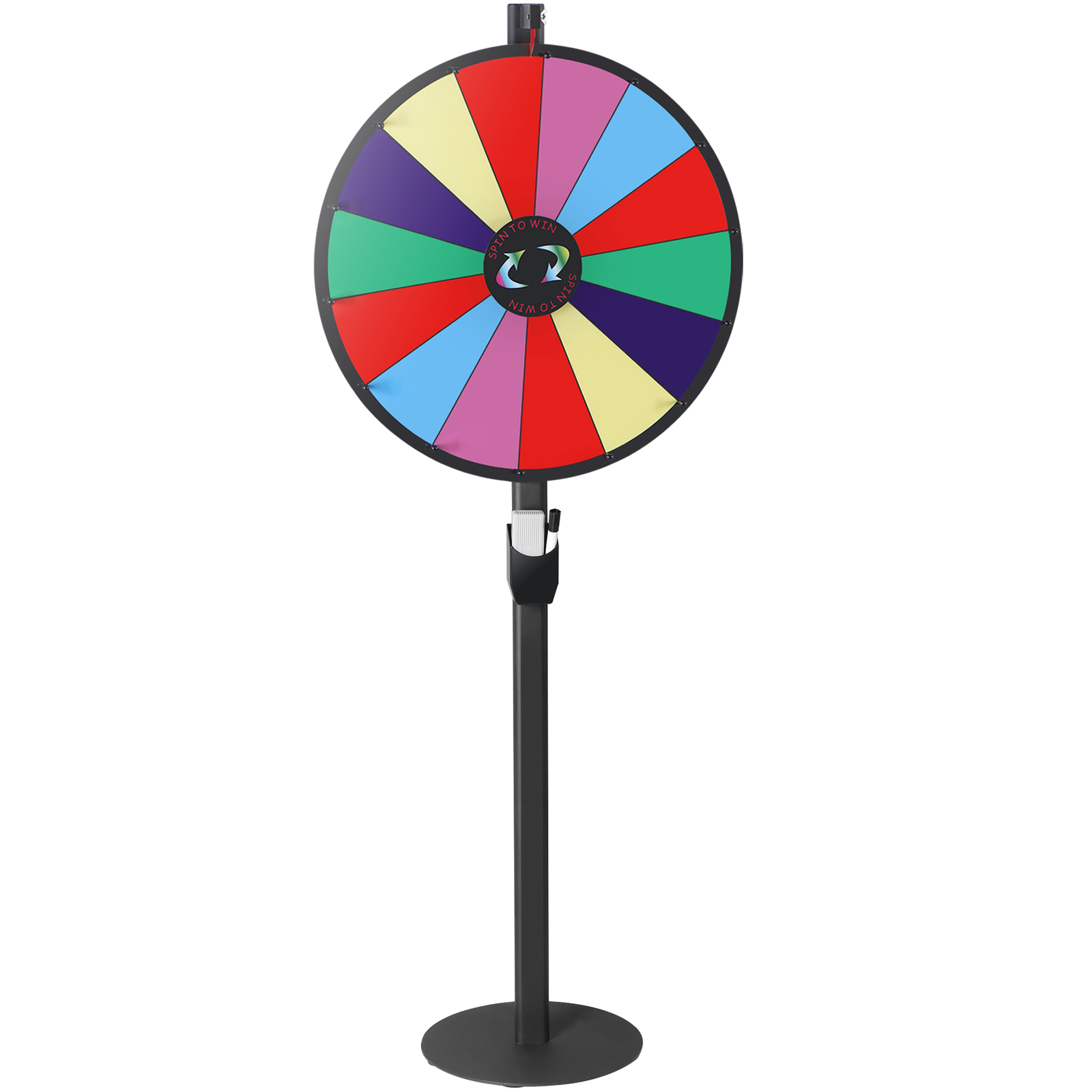 24Inch Prize Wheel Spinner with Stand Tabletop and Floor Dual Use Fortune Wheel