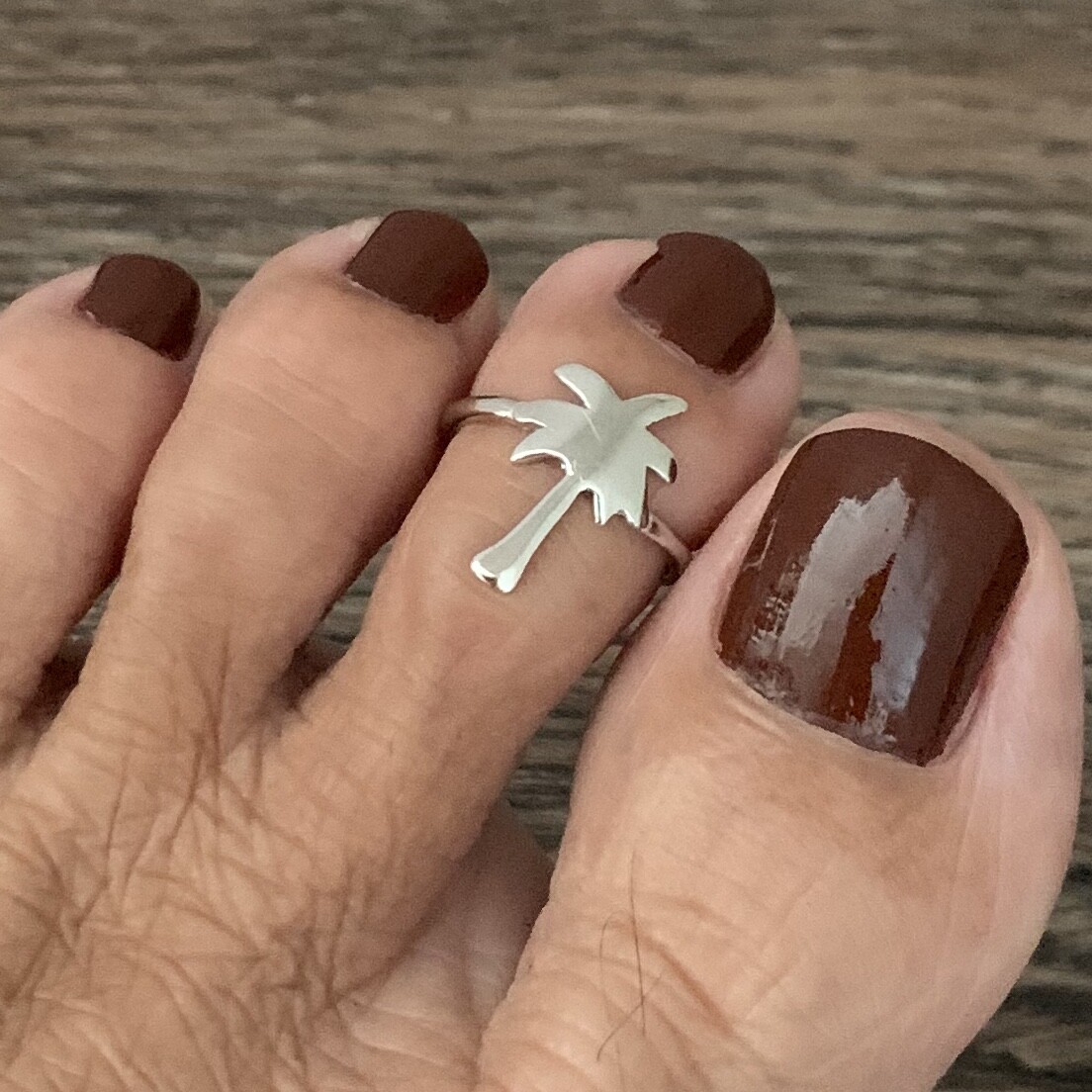 Sterling Silver Palm Tree Toe Ring, Silver Rings, Leaf Ring, Tree of Life Ring