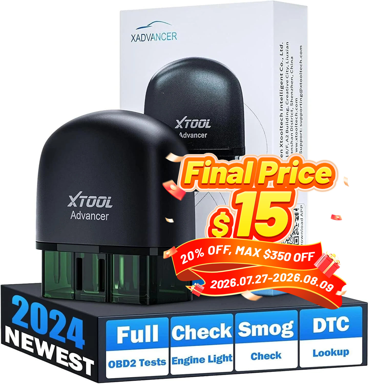 XTOOL AD20 Car Check Engine Fault Diagnostic Tool OBD2 Scanner OBD Code Reader
