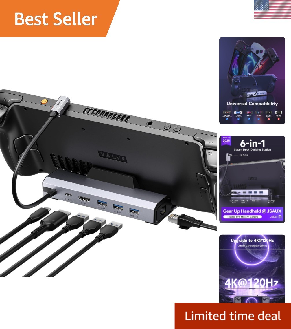 All-in-One Docking Hub with 4K HDMI, USB 3.0 & Fast Charge for Handheld Devices