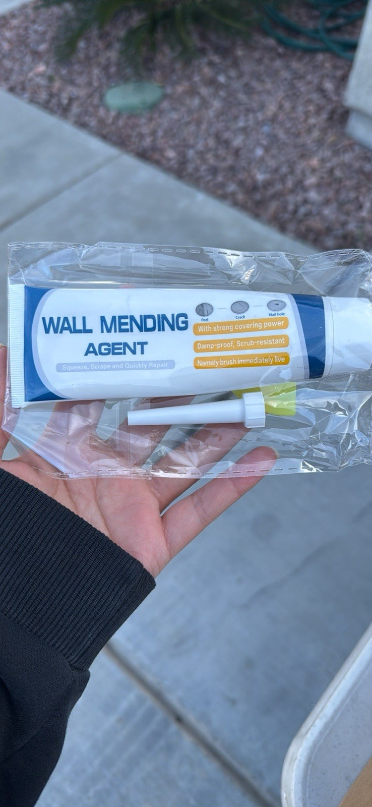 Wall Mending Agent Tube White for Crack & Nail Hole Repair, Strong Covering
