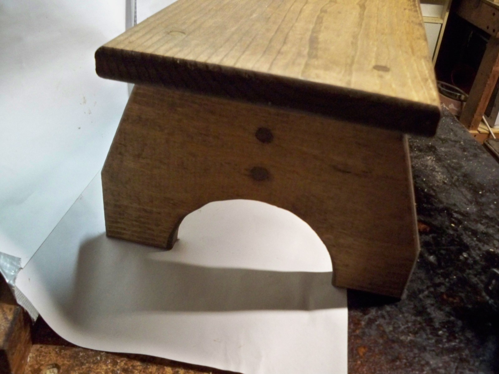 8" Handcrafted Wooden Step Stool, 8" high, Pine Early American Stain