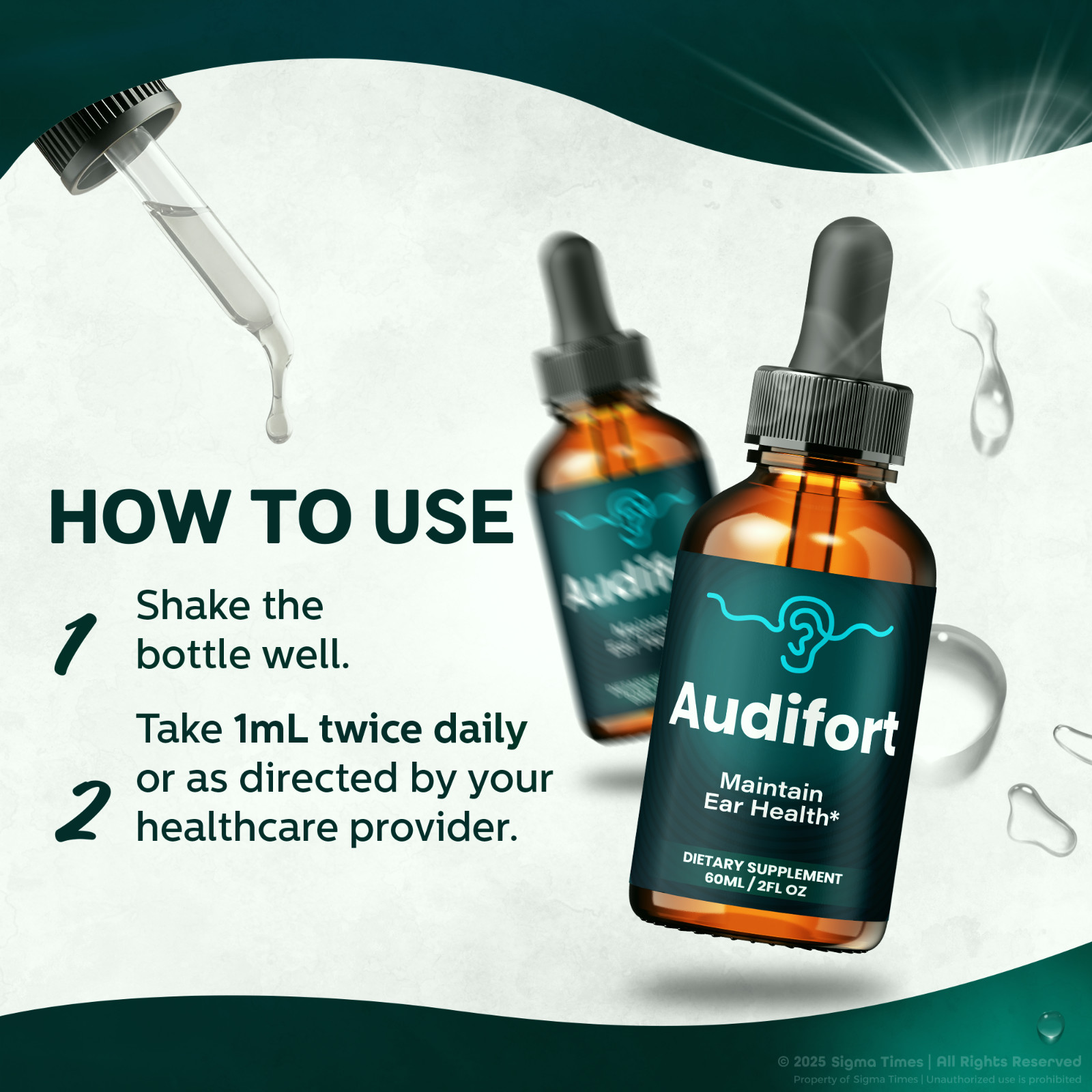 (5 Pack) Audifort Drops - Advanced Ear Health and Hearing Support Formula