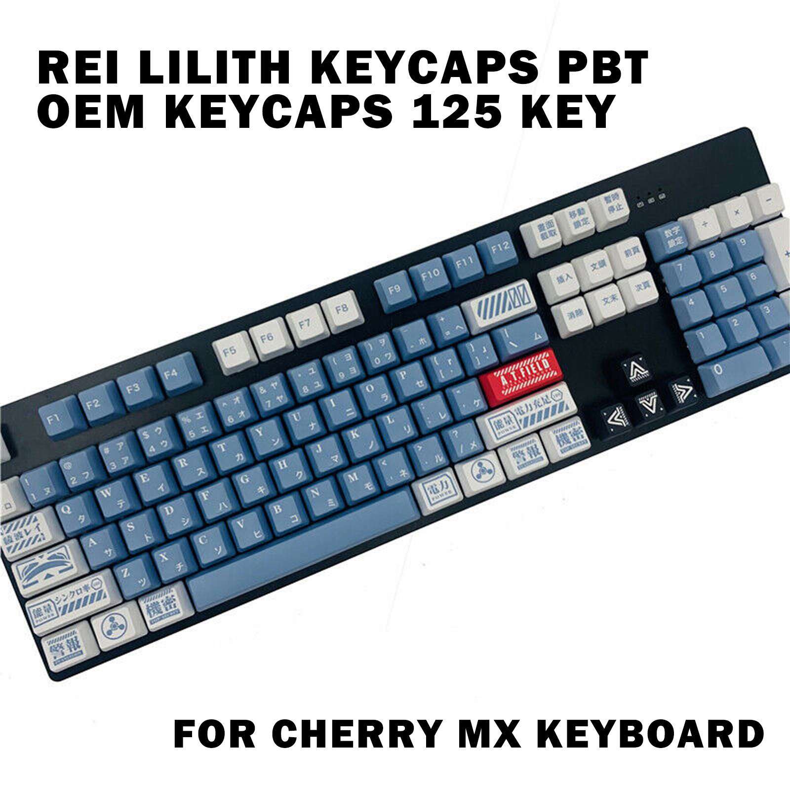 EVA Ayanami Rei Lilith Keycaps PBT OEM Keycaps 125 Keys For Cherry MX Keyboard