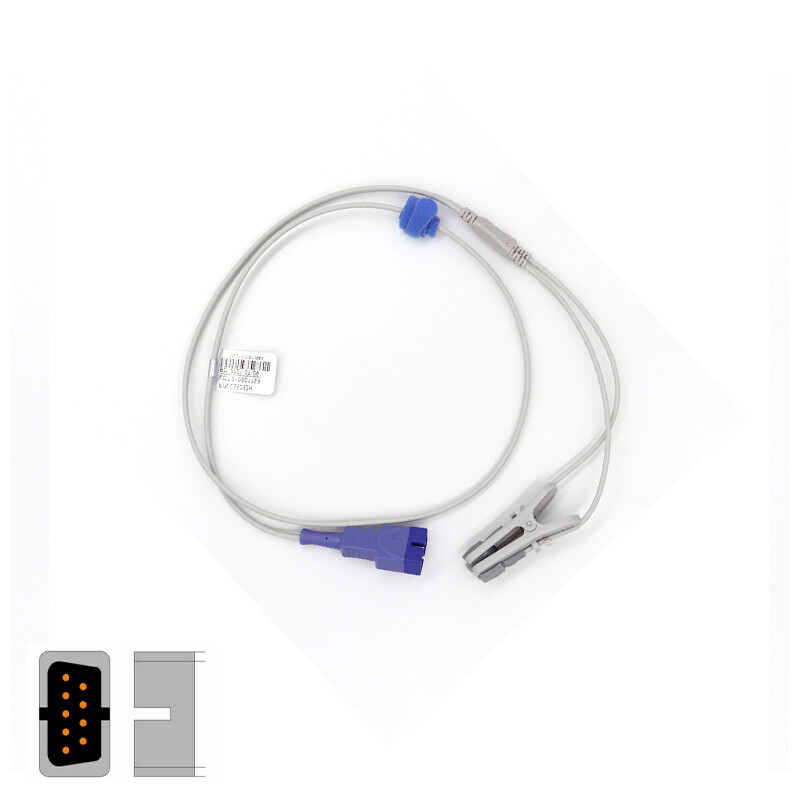Compatible For SpO2 Sensor Ear Clip SpO2 Sensor 1M 9 pins,For Oximeter