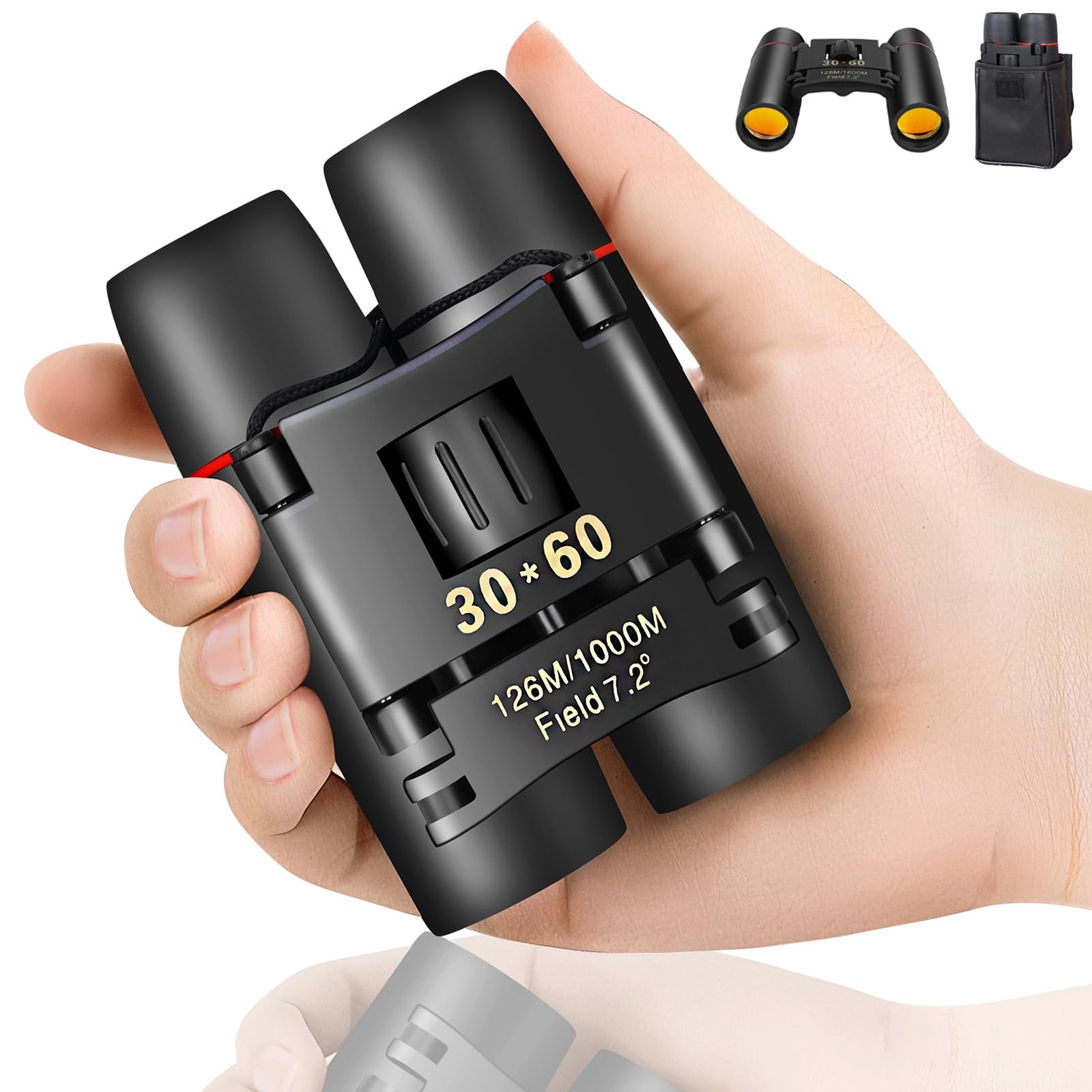 Compact Binoculars for Adults and Kids, HD Mini Portable Compact, Black