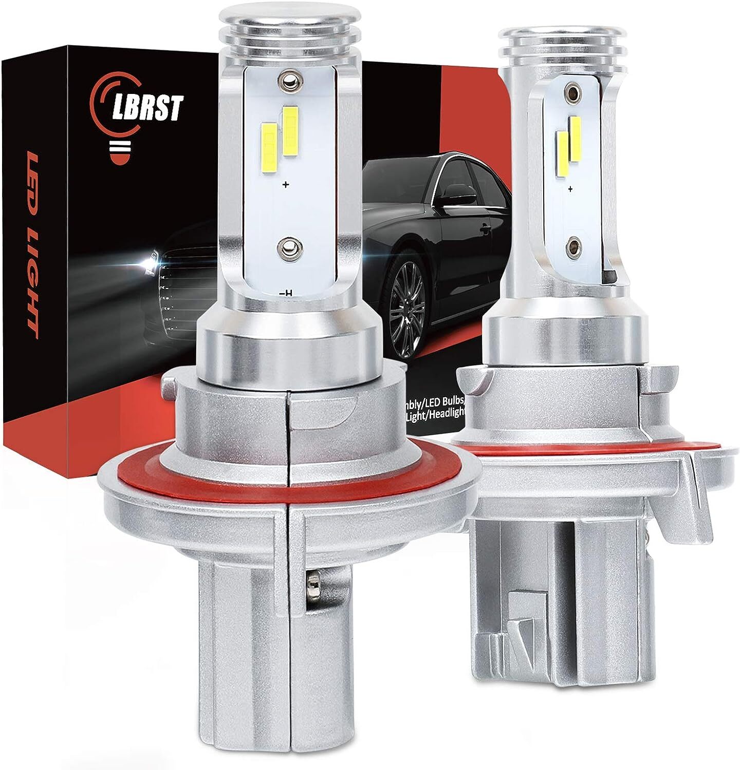 9007 HB5 LED Headlight High Low Beam Bulbs Kit 6000K White Super Bright