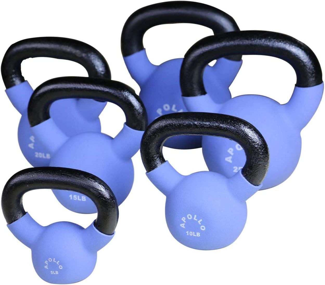 1-Piece Neoprene Coated Solid Cast Iron Kettlebell