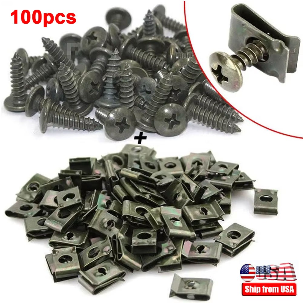 U Clip Screw Assortment Car Clips Fasteners Screws for Bumper Dash Door Panel