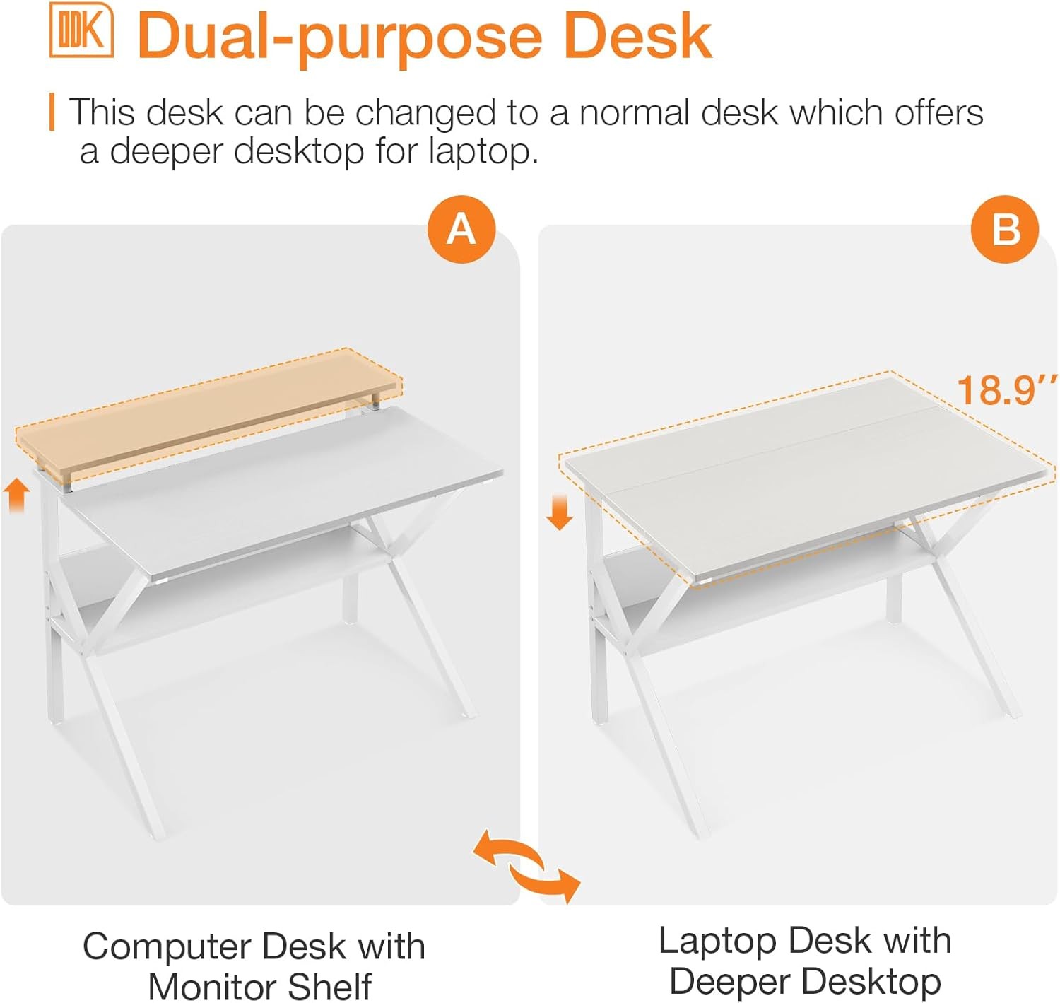 ODK Small Computer Desk, 27.5 inch Desk for Small Spaces with Storage, Compact T