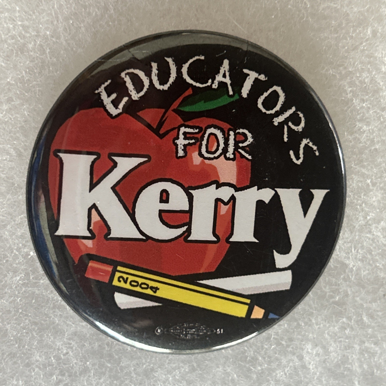Educators For Kerry 2004  2 1/4” pinback button pin