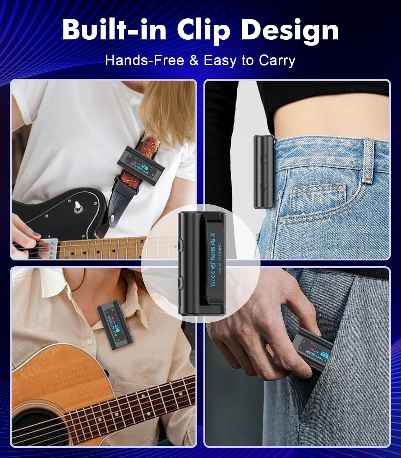 Guitar Audio Interface Pocket Internal Recording Sound Card with Bluetooth, Inte