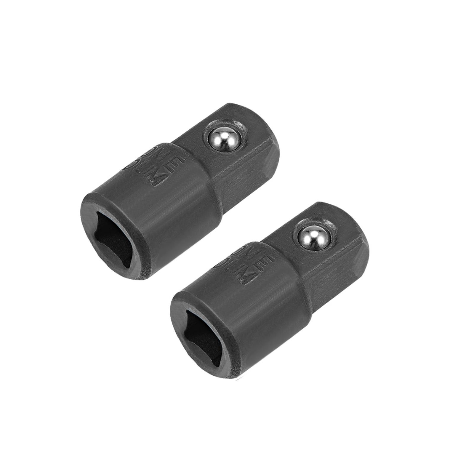 2pcs 1/4" Drive F x 3/8" M Socket Adapter Female to Male Cr-V Black