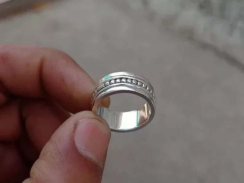 Solid 925 Sterling Silver New Designed Spinner Ring Band Handmade Ring All Size