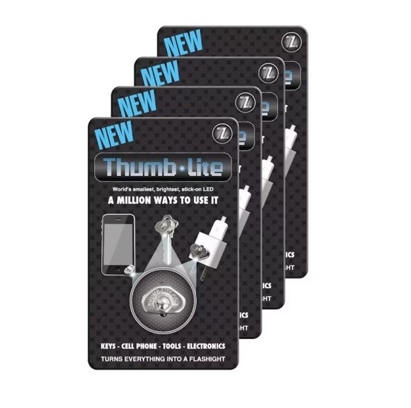 Thumb Lite Lot Of 4 Micro Light 1 Per Card For Keys,Cell Phone,Tools ,Electronic