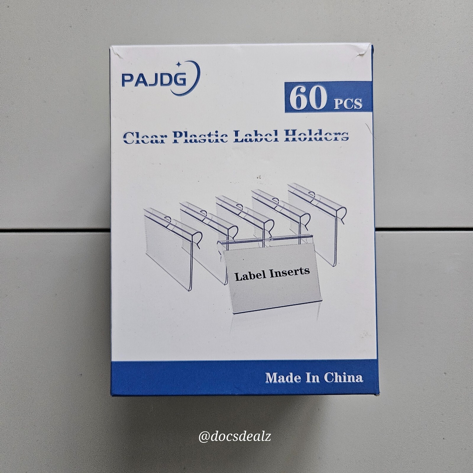 Storage Bin Label Clips Clear 60 PCS 2.35 inch x 1.65 inch