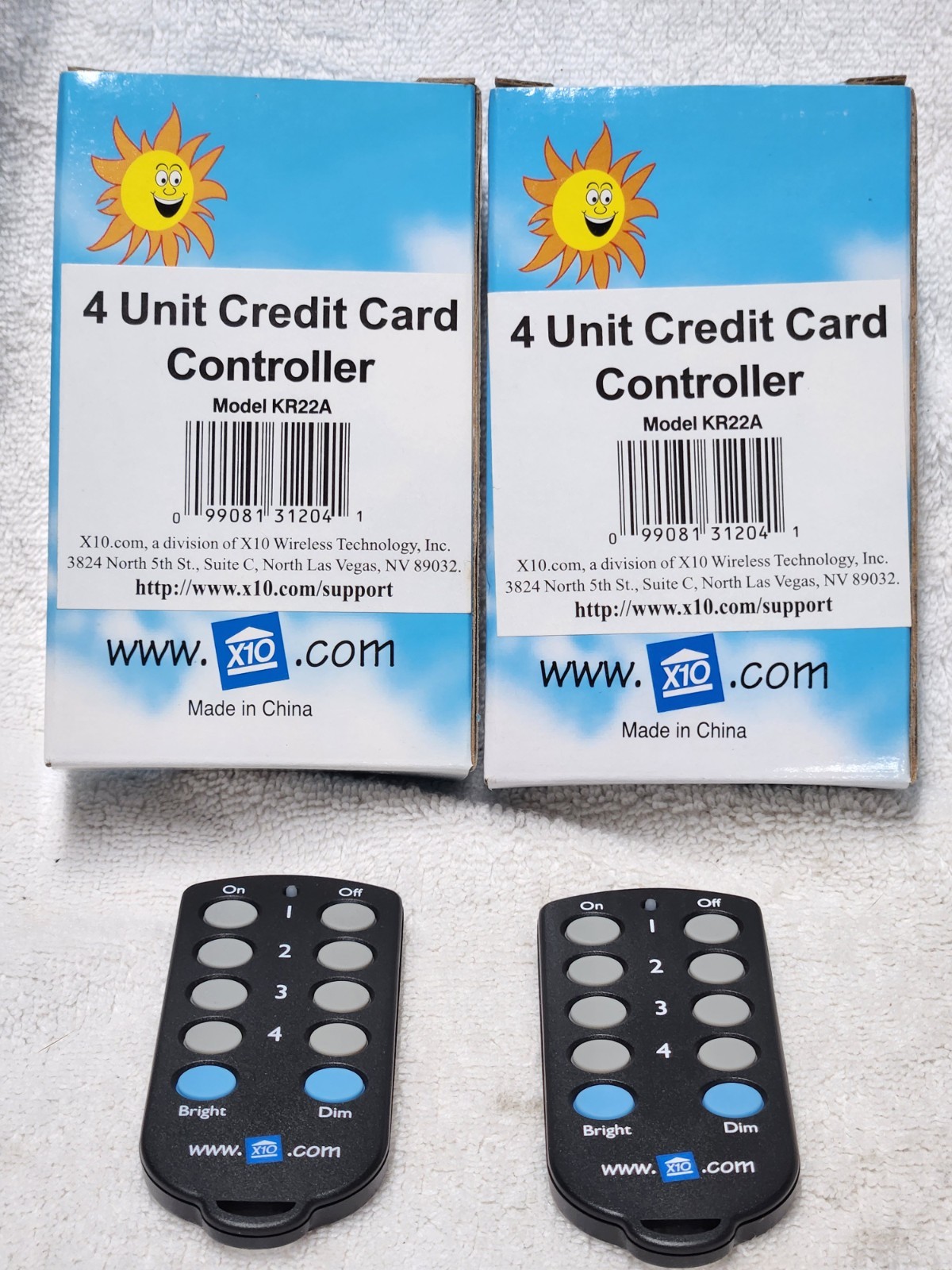 Pair of X10 4 Unit Credit Card Controller KR22A FREE Shipping 2 Controllers USED