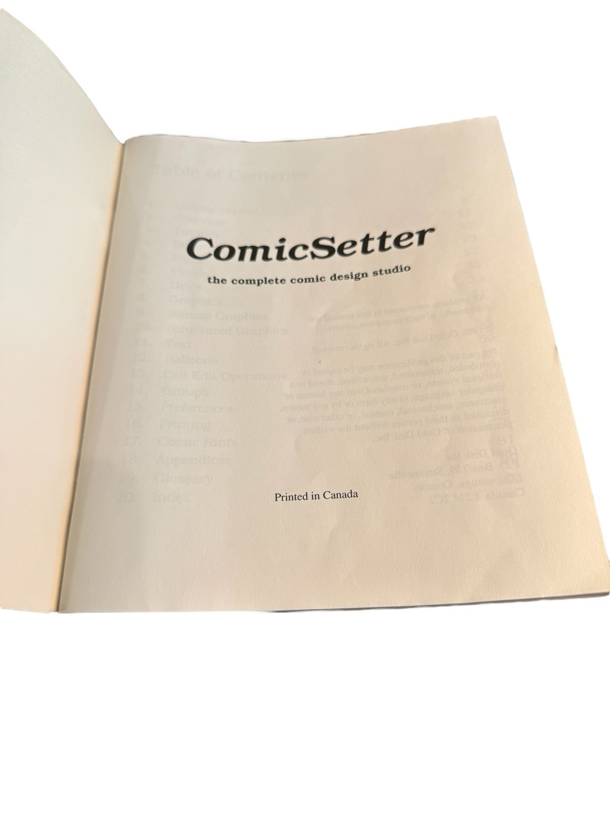 Gold Disk Comic Setter Users Guide 1988