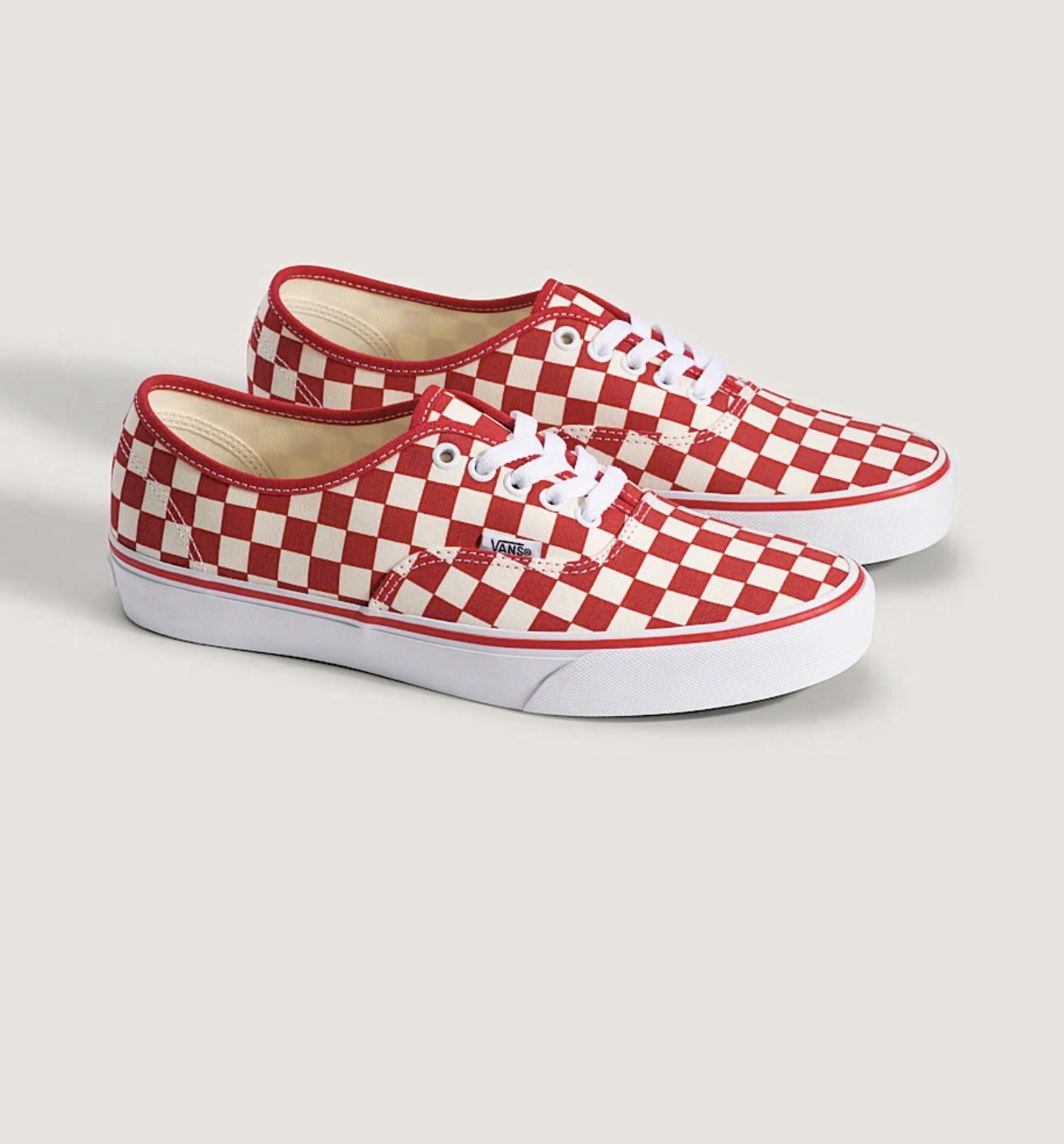 VANS Authentic Checkerboard Red/White VN000EGAR30 Womens Size US9.5 26cm