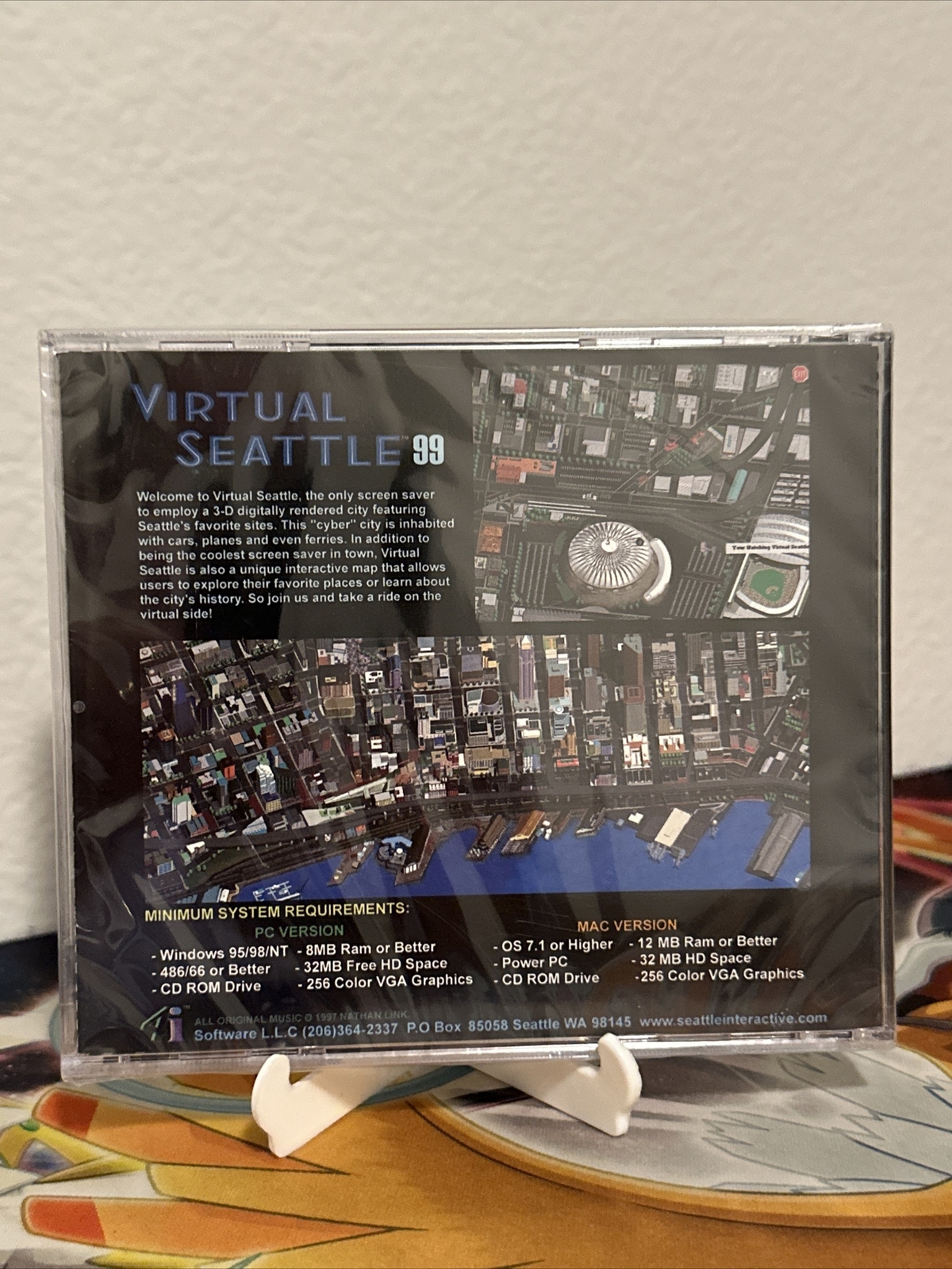 NEW VIRTUAL SEATTLE 99 -3D SCREEN SAVER INTERACTIVE MAP -CD ROM FOR PC & MAC