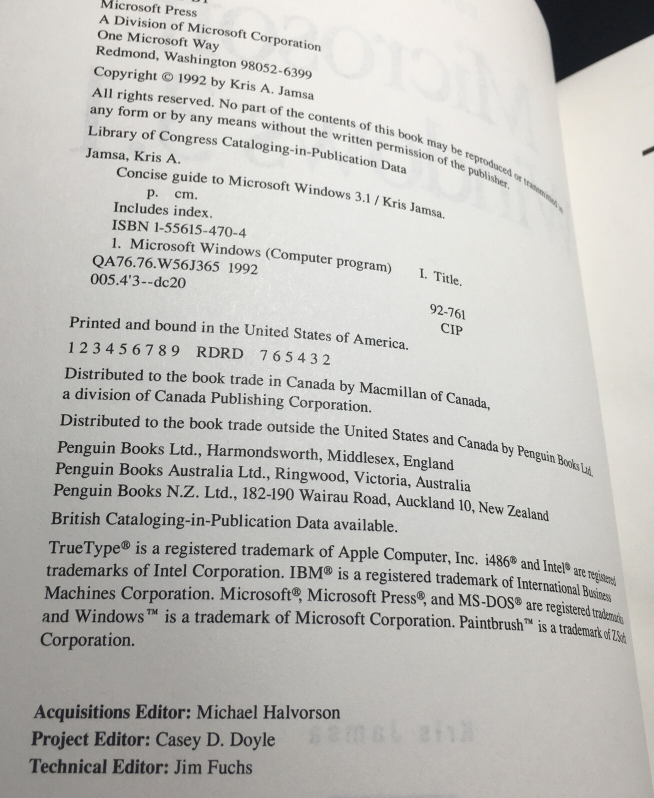 Compudyne Microsoft WINDOWS 3.1 Guide Book Concise Edition, 1992