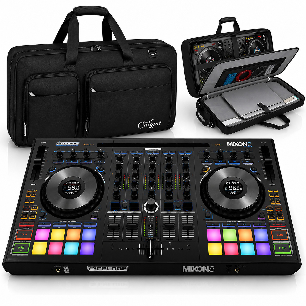 Reloop Mixon 8 Pro 4-Channel DJ Controller w/ Travel Bag / Serato DJ Pro