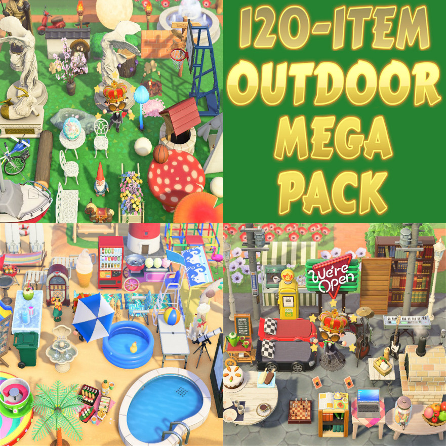 120 item Outdoor Furniture Item Mega Pack! Animal Crossing:New Horizons