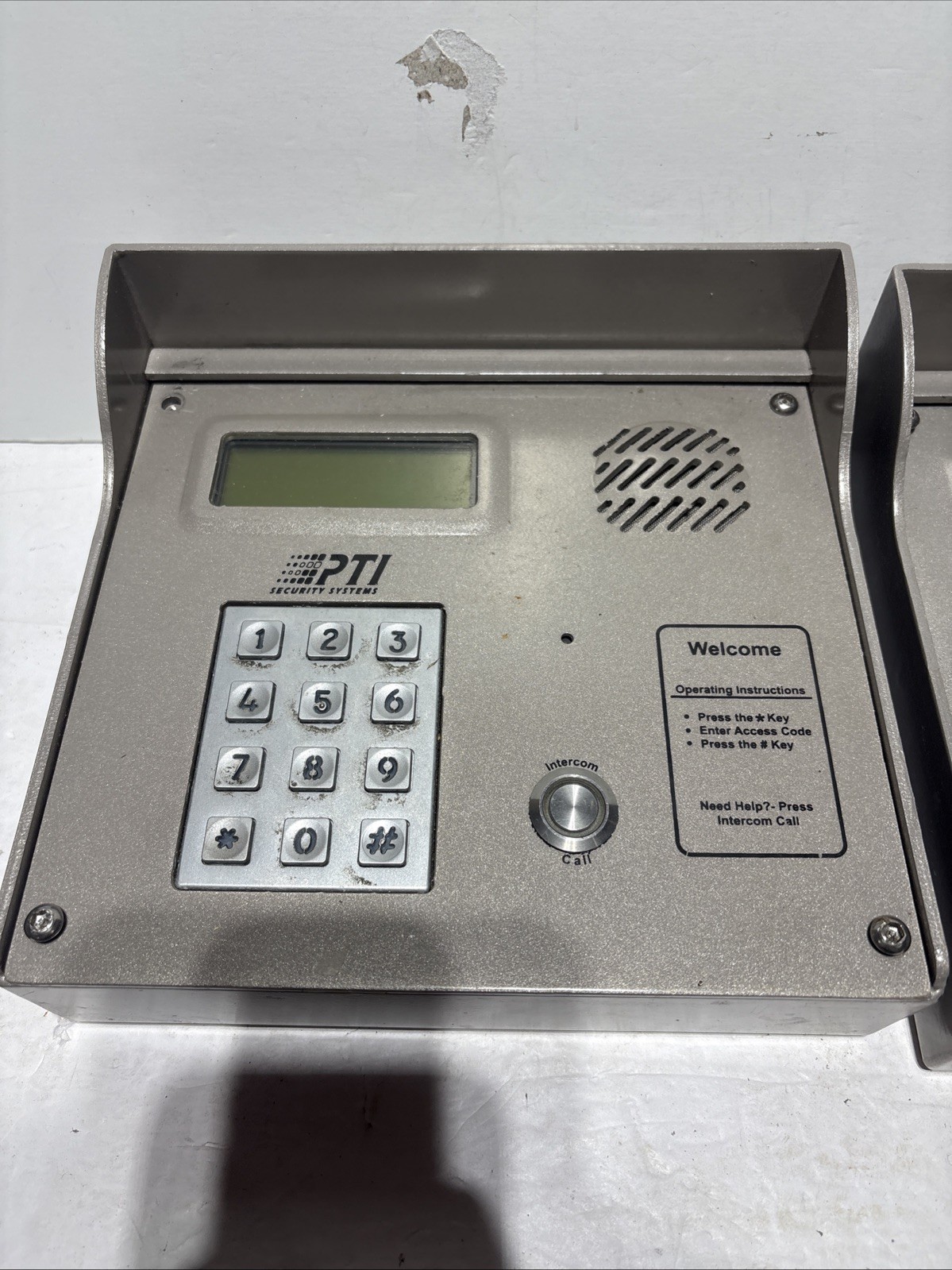 2 - PTI Used Apex Keypad with intercom - FOR PARTS UNTESTED