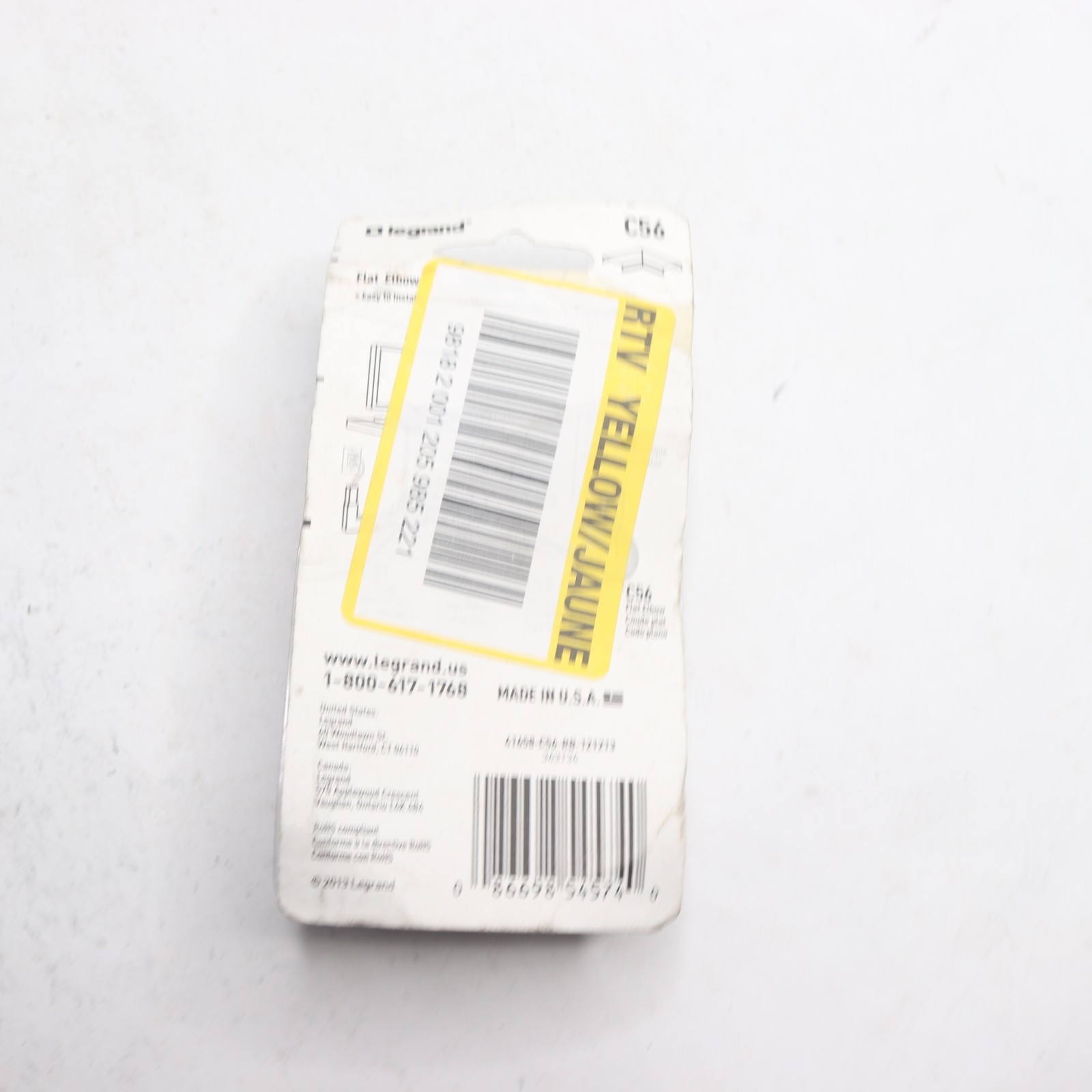 Legrand - Wiremold Flat Elbow Cord Cover White C56