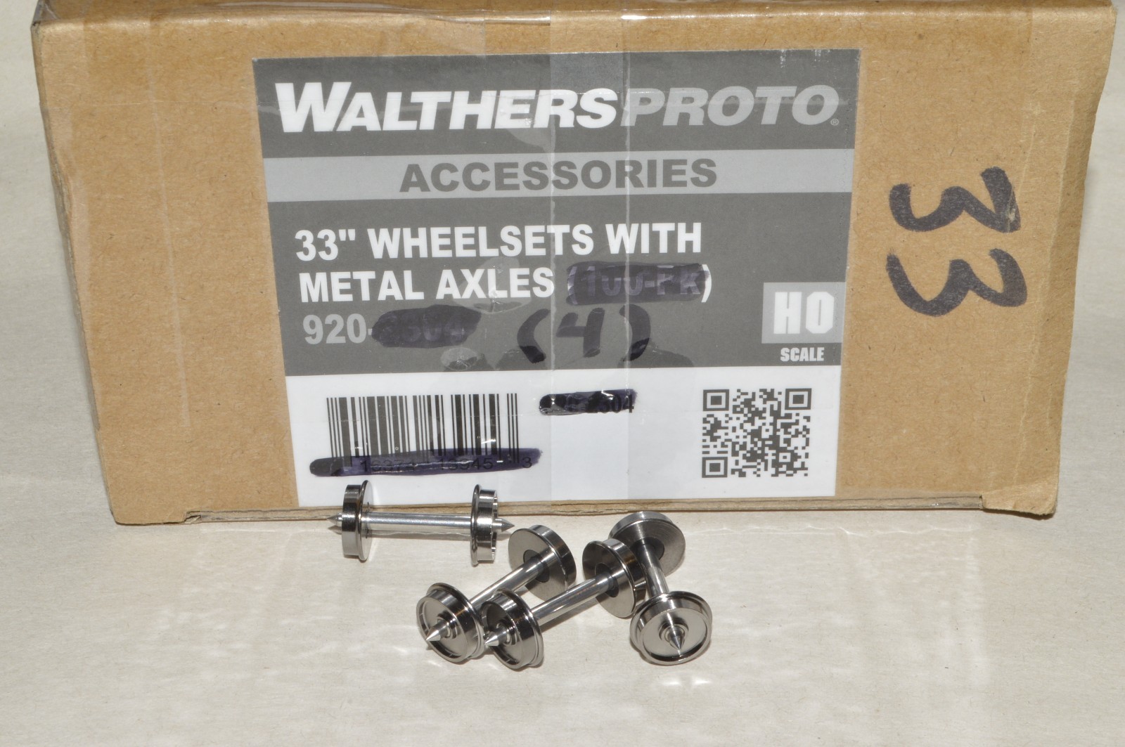 HO scale PARTS Walthers Proto 33" metal wheel wheelset (lot set of 4) metal axle