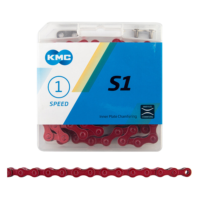 KMC S1 BMX CHAIN *NEW* 1/2"X1/8" Race Street RED