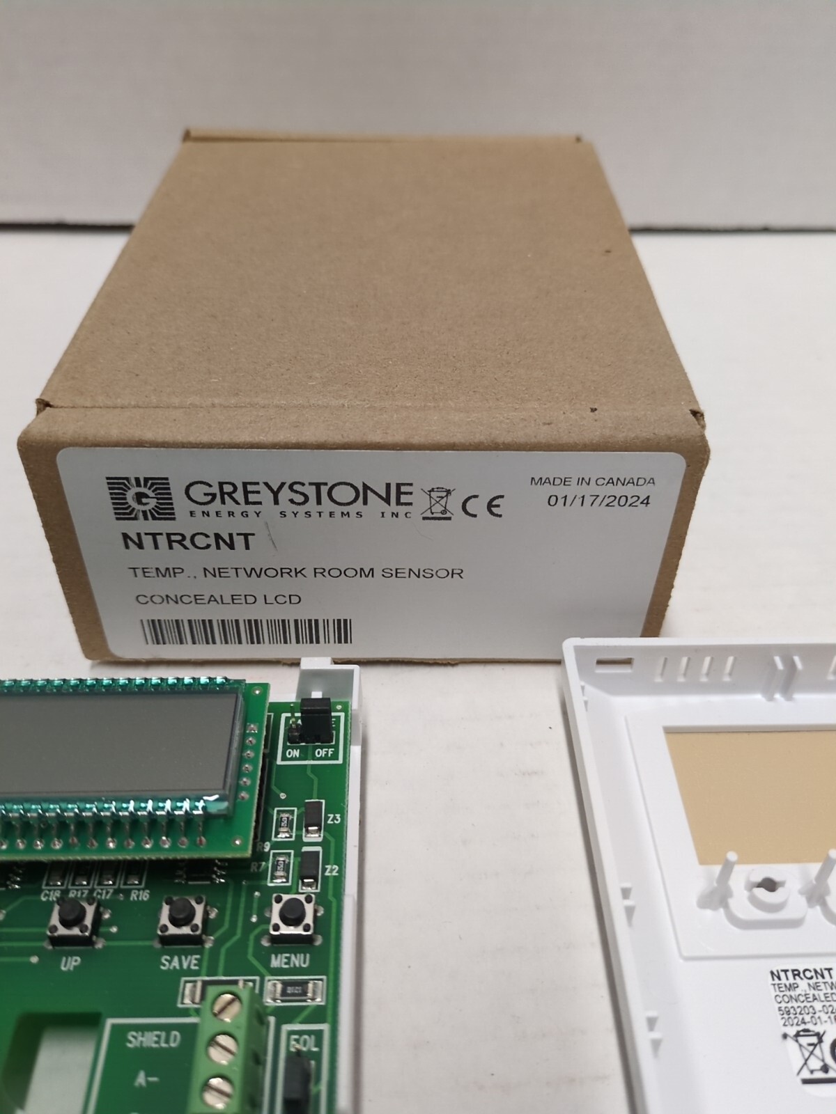 Greystone NTRCNT Room Network Sensor, Temperature, No LCD, BACnet/Modbus