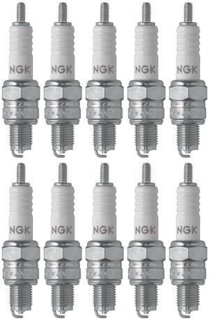 Set of 10 NGK Standard Spark Plugs for Kawasaki EX250-E 1986 Engine 250cc