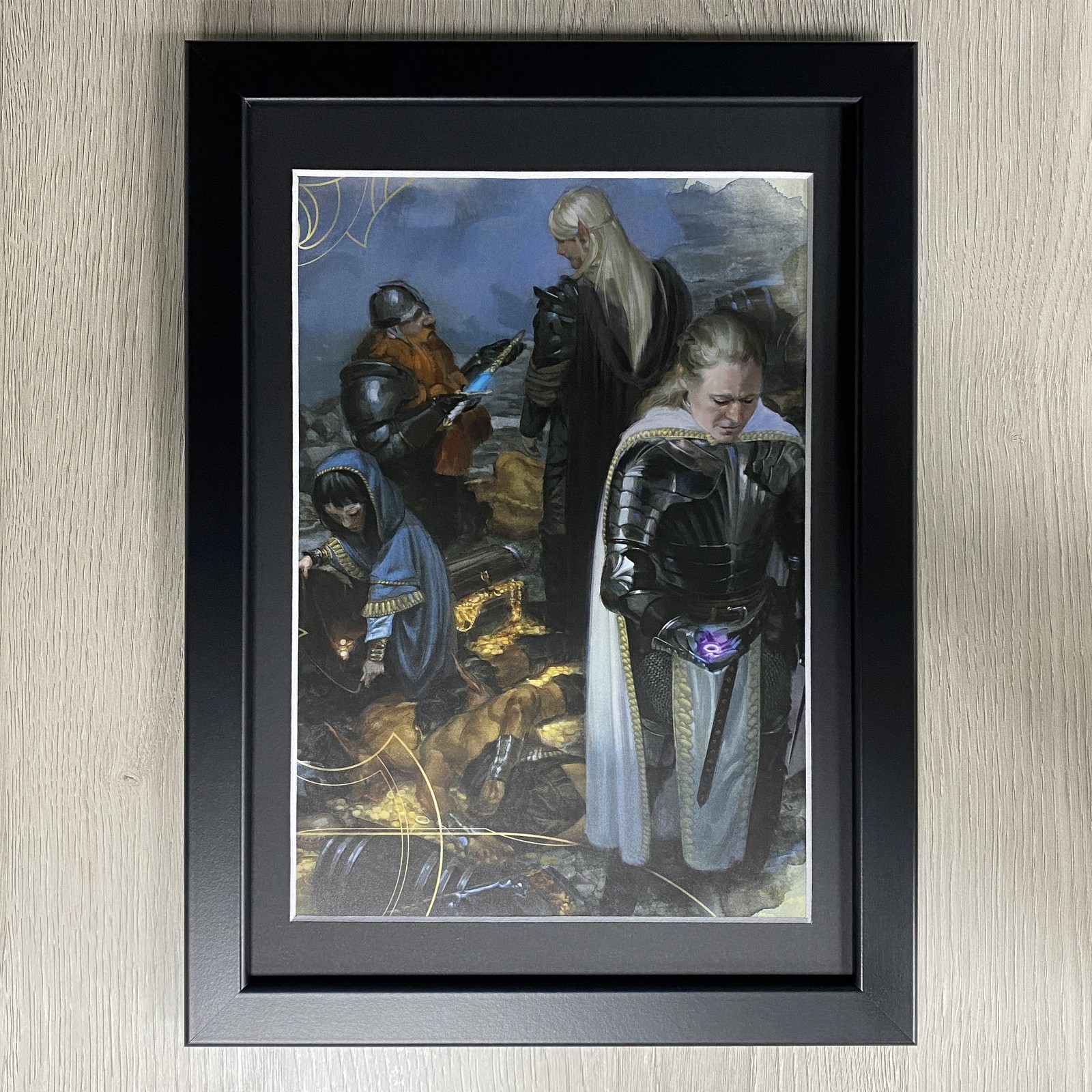 DUNGEONS & DRAGONS FRAMED ART: ELF, HALFLING, THIEF, DWARF, D&D