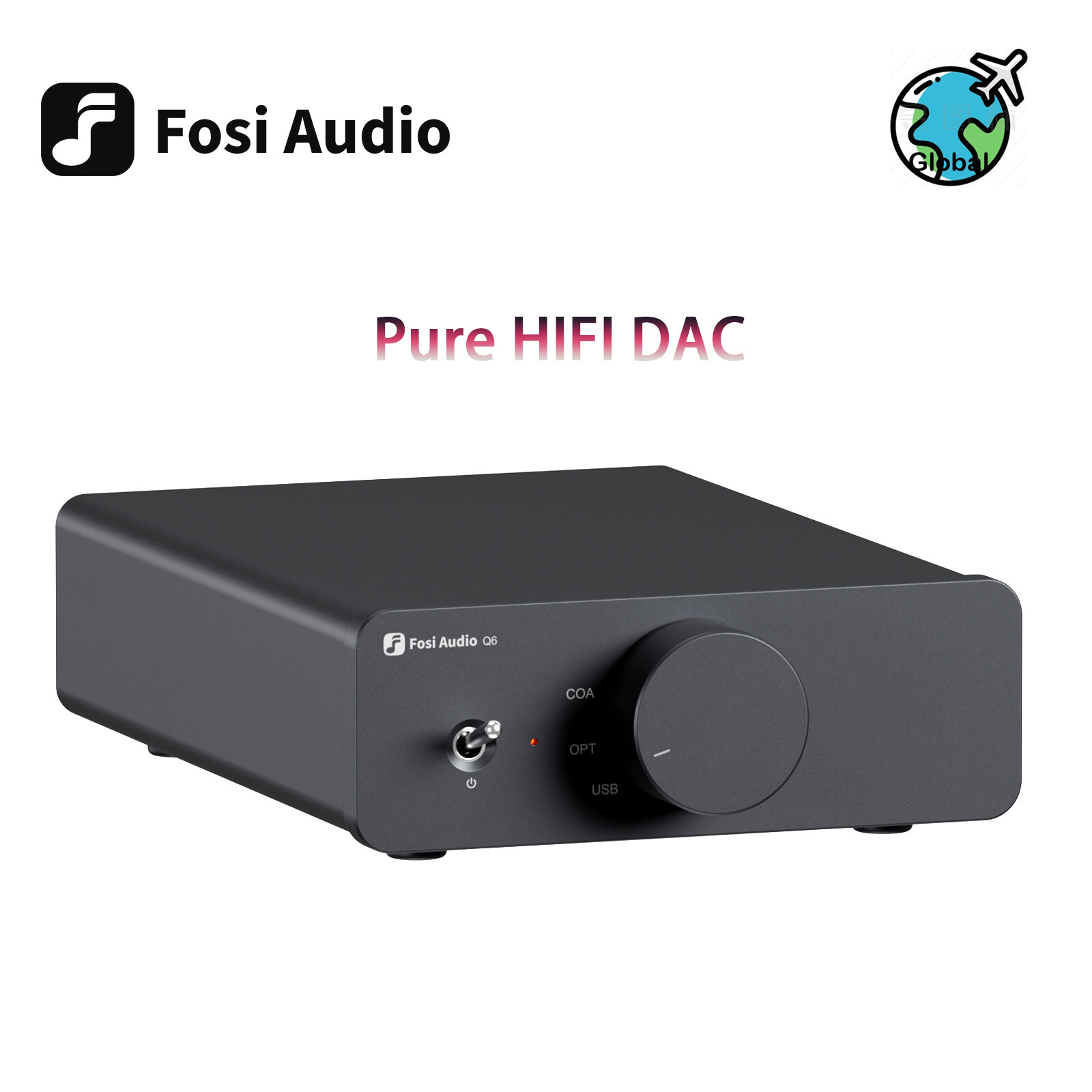 Fosi Audio Q6 Mini Headphone Amp Pure HIFI DAC Digital to Analog Audio Converter