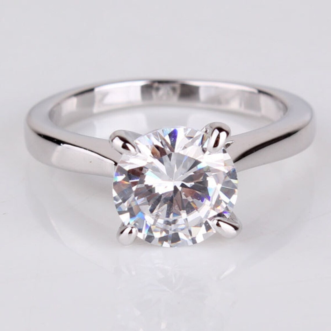 3.20 Ct Round Cut Lab-Created White Diamond Wedding Ring 925 Sterling Silver