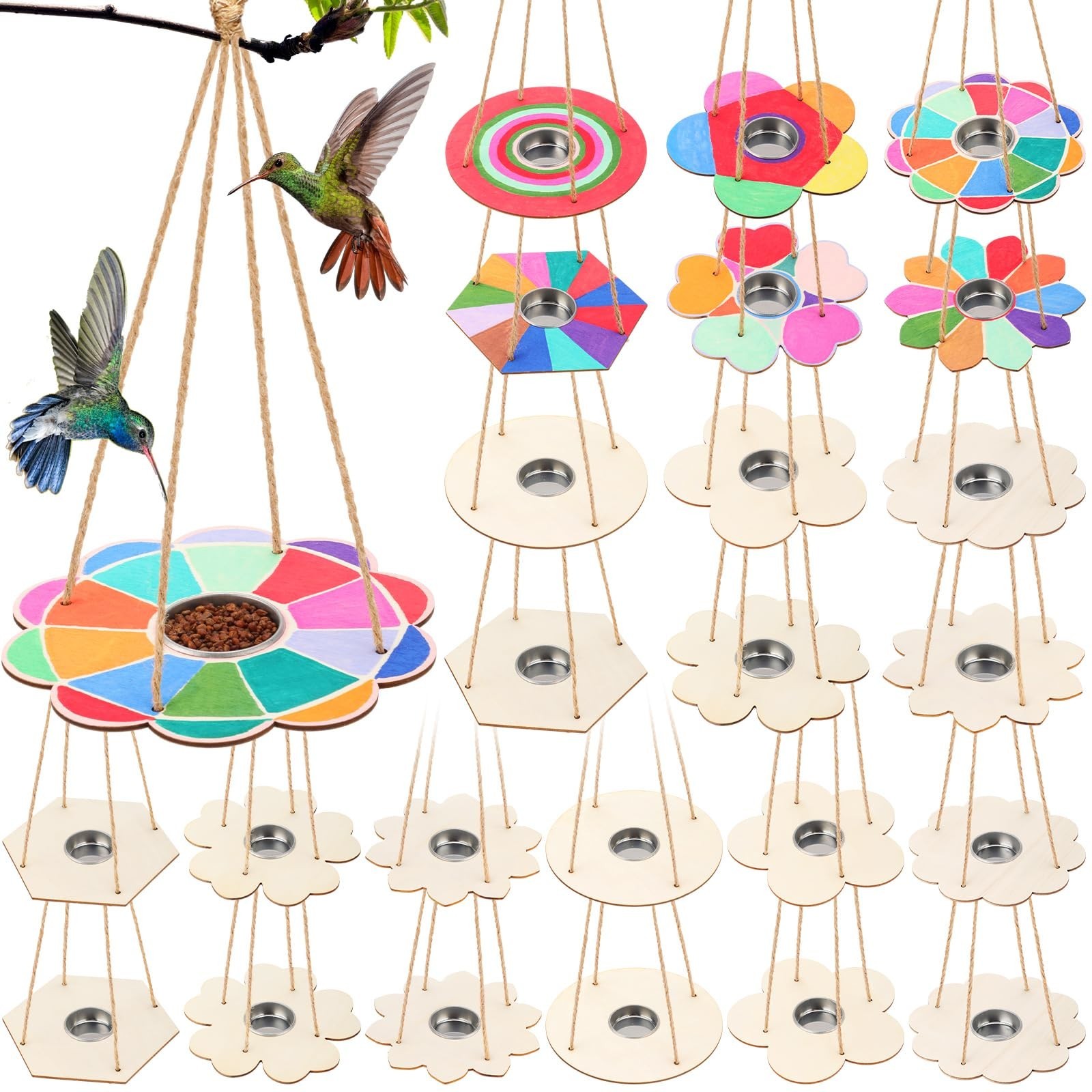 DoubleFill 12 Pcs Bird Feeder Craft Kits | for Kids Ages 3-8, Make Your Own B...