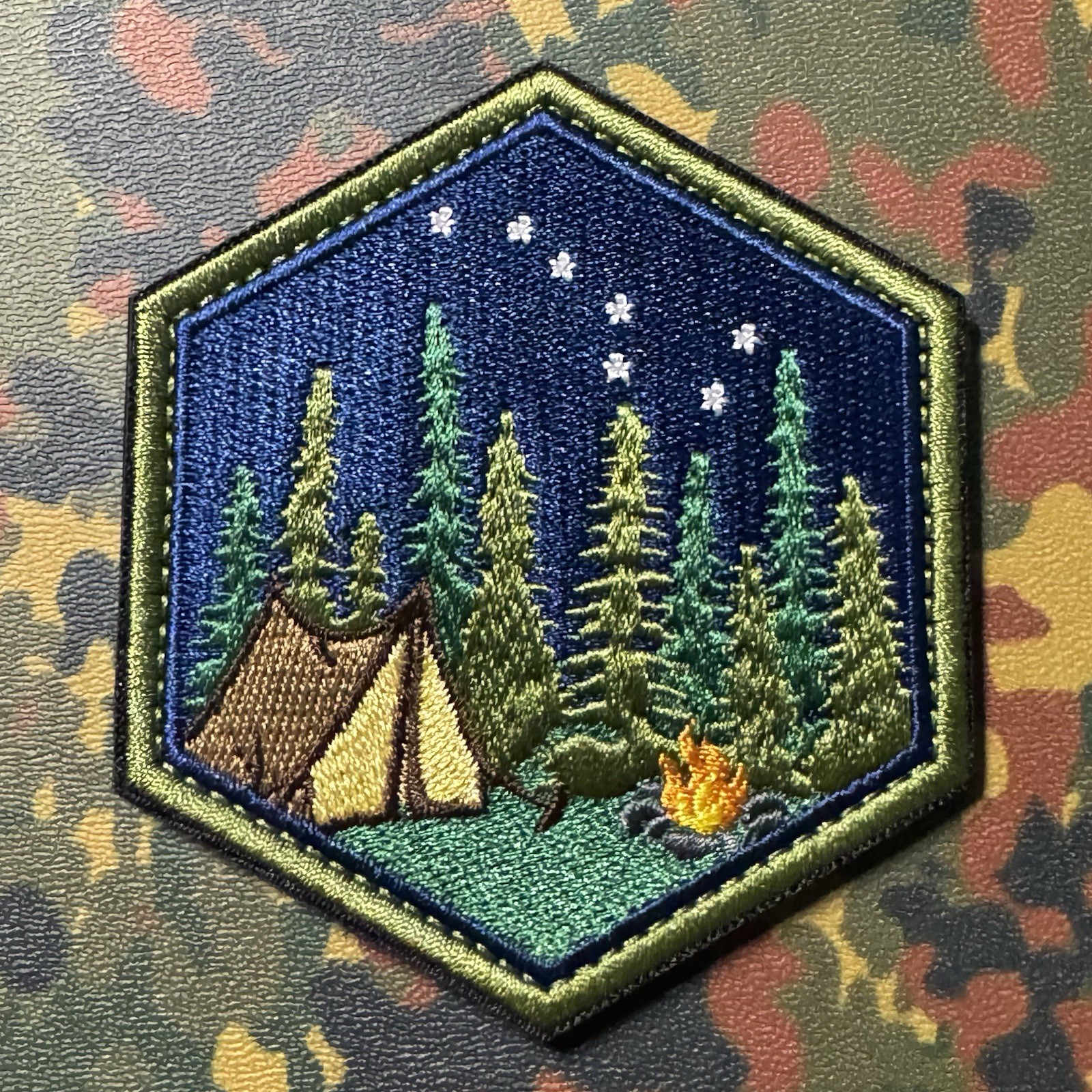 ALL TERRAIN CAMPSITE - DUSK Embroidered Patch Hook/Loop BACKPACKING CAMPING